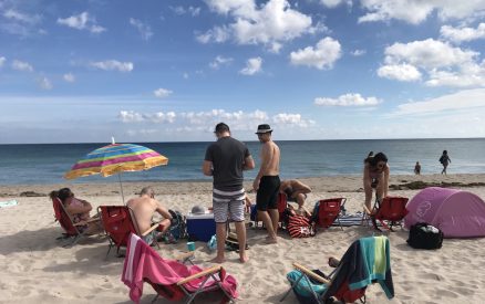 family on the beach