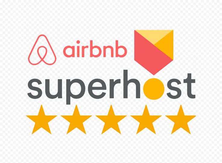 HD Airbnb Superhost With Five Stars Badge Logo PNG Image